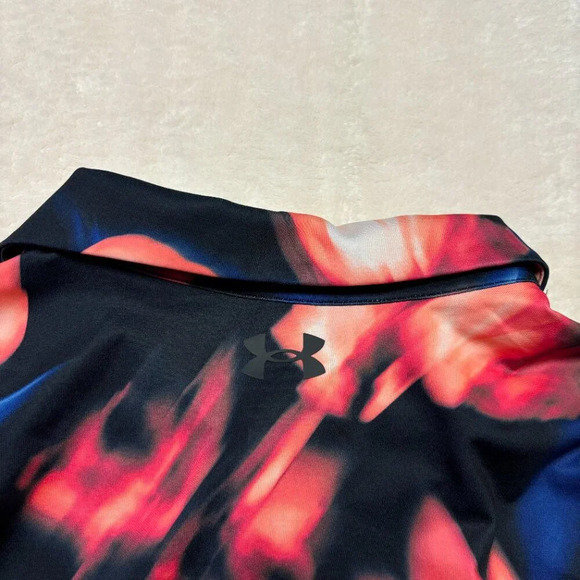 Under Armour Mens The Playoff Polo Short Sleeve Floral Blur Blue Pink XXL Golf - Picture 9 of 10
